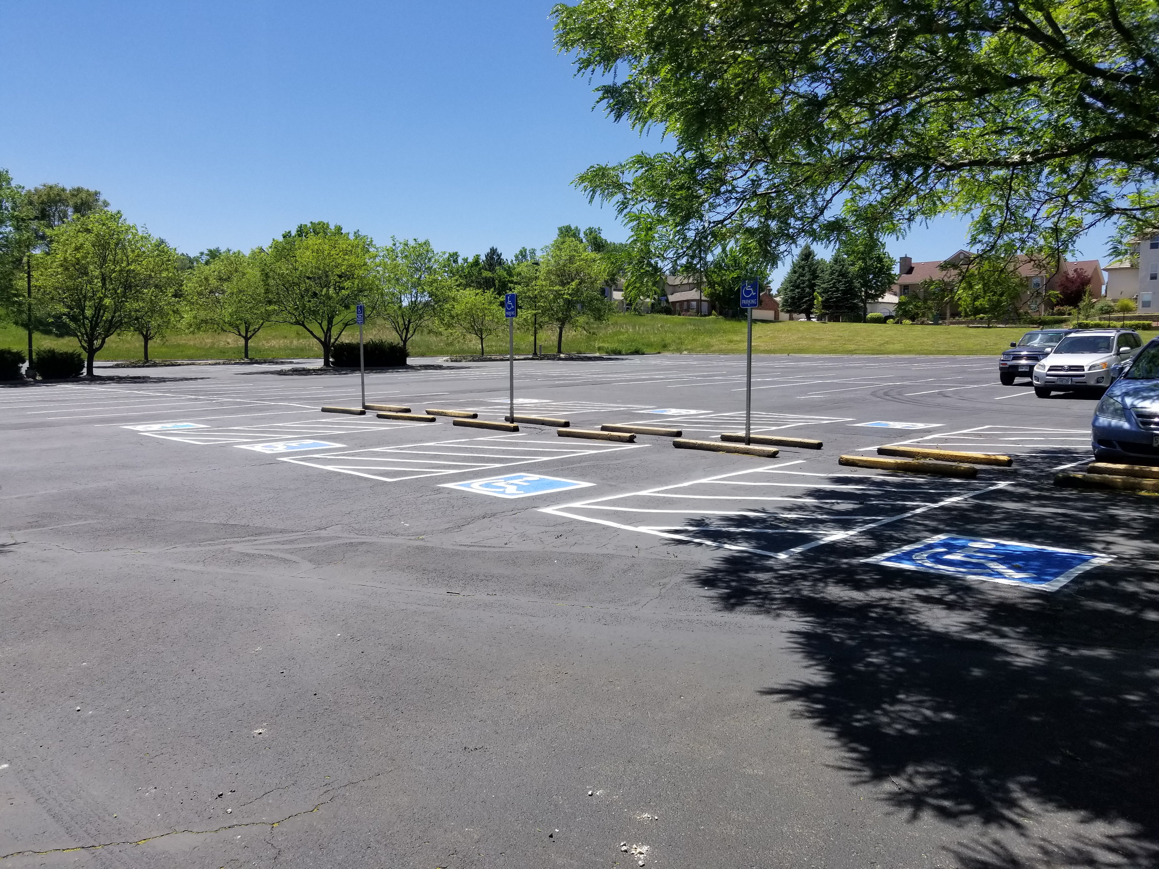Commercial parking lot striping project 27 by Big Blu's in Colorado Springs