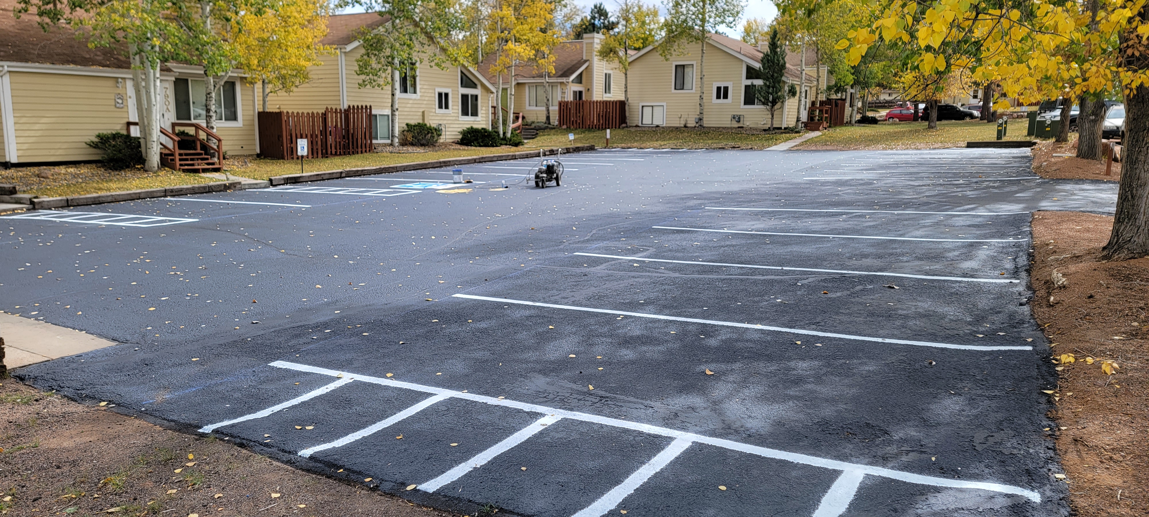 Commercial parking lot striping project 36 by Big Blu's in Colorado Springs