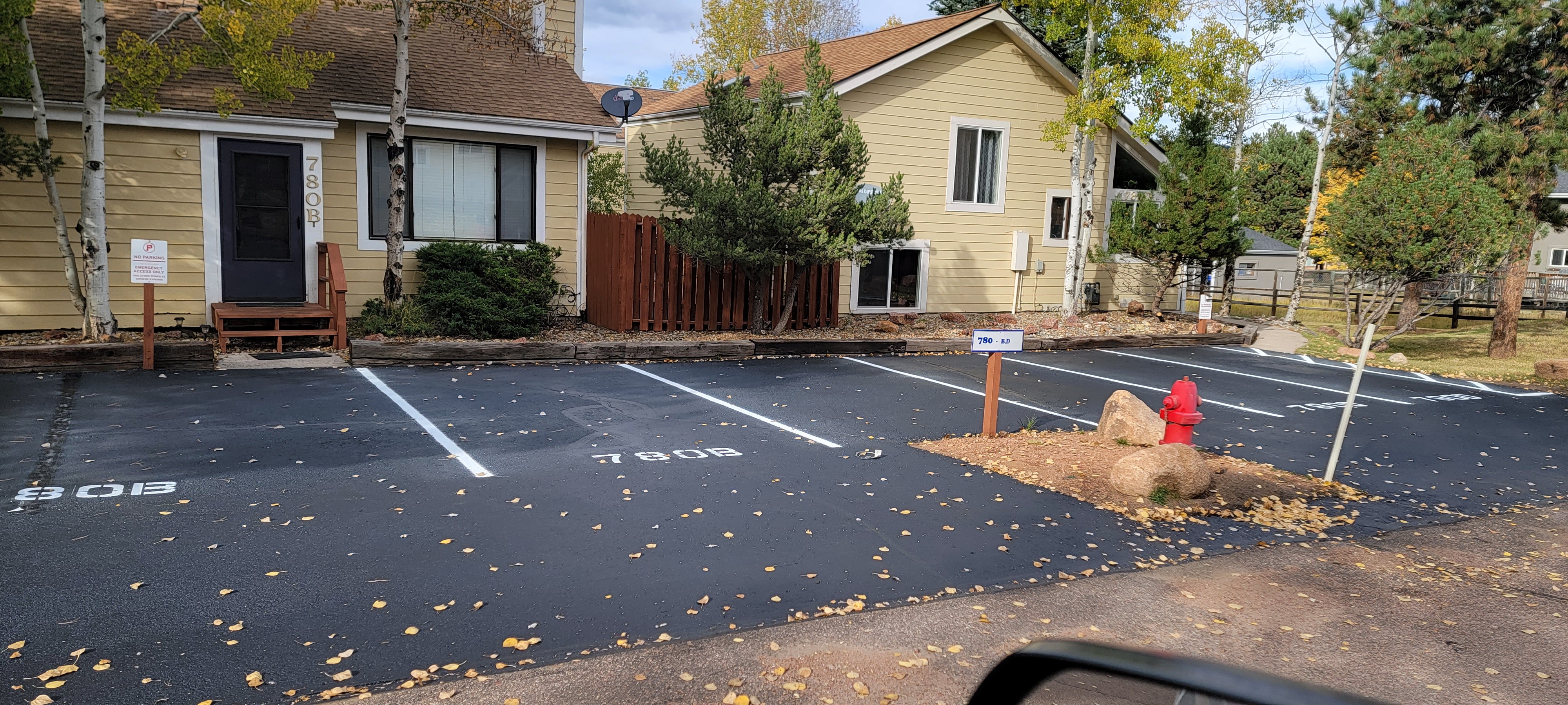 Commercial parking lot striping project 42 by Big Blu's in Colorado Springs