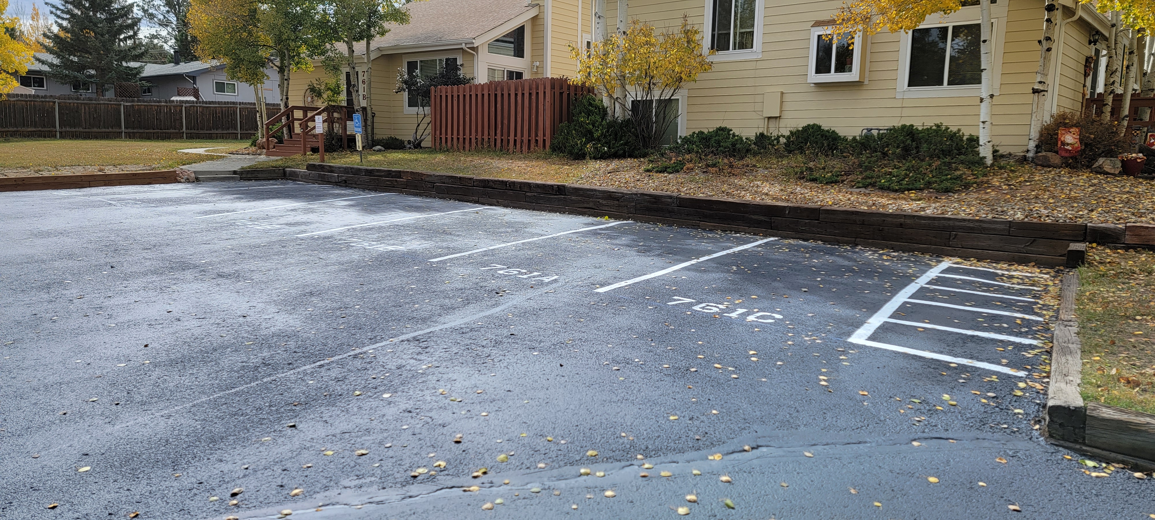Commercial parking lot striping project 45 by Big Blu's in Colorado Springs