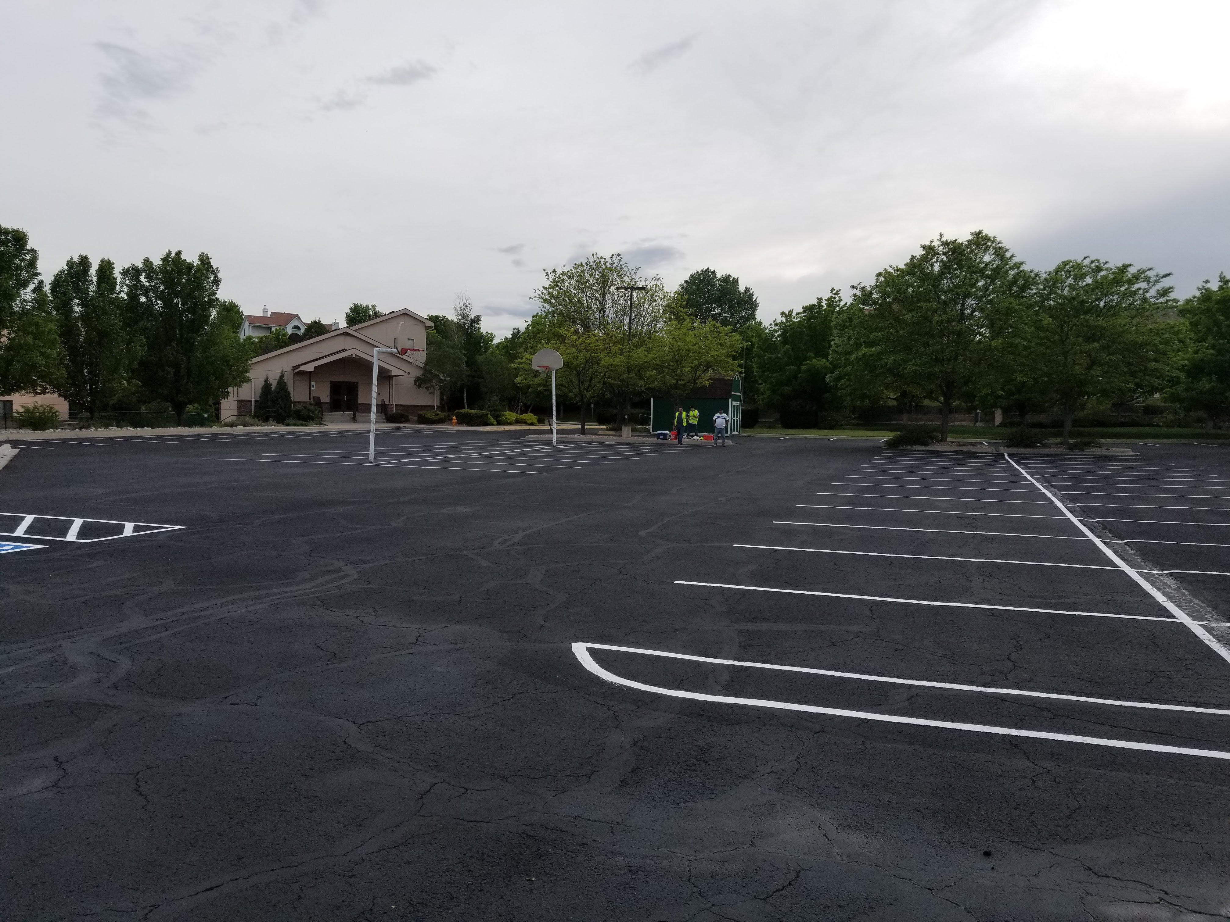 Commercial parking lot striping project 20 by Big Blu's in Colorado Springs