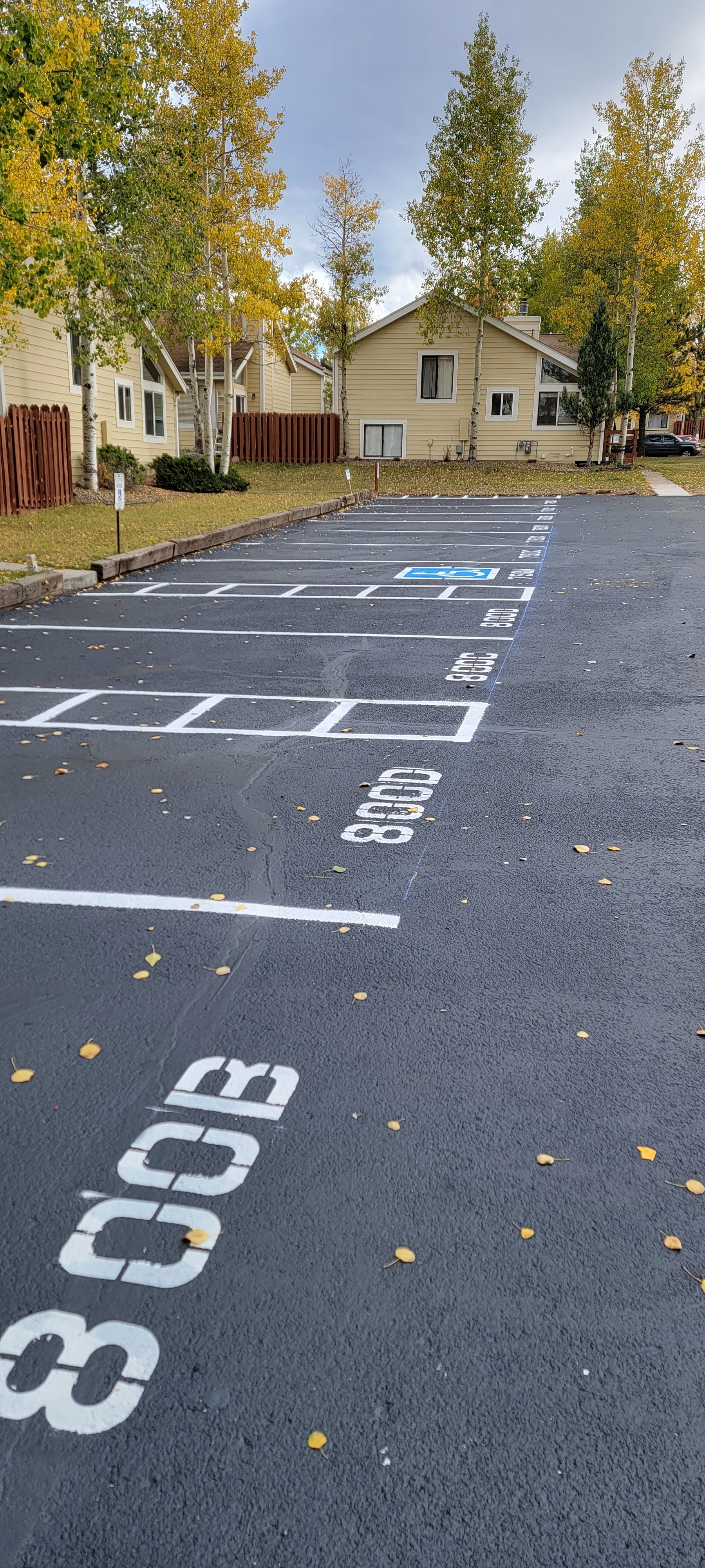 Commercial parking lot striping project 39 by Big Blu's in Colorado Springs