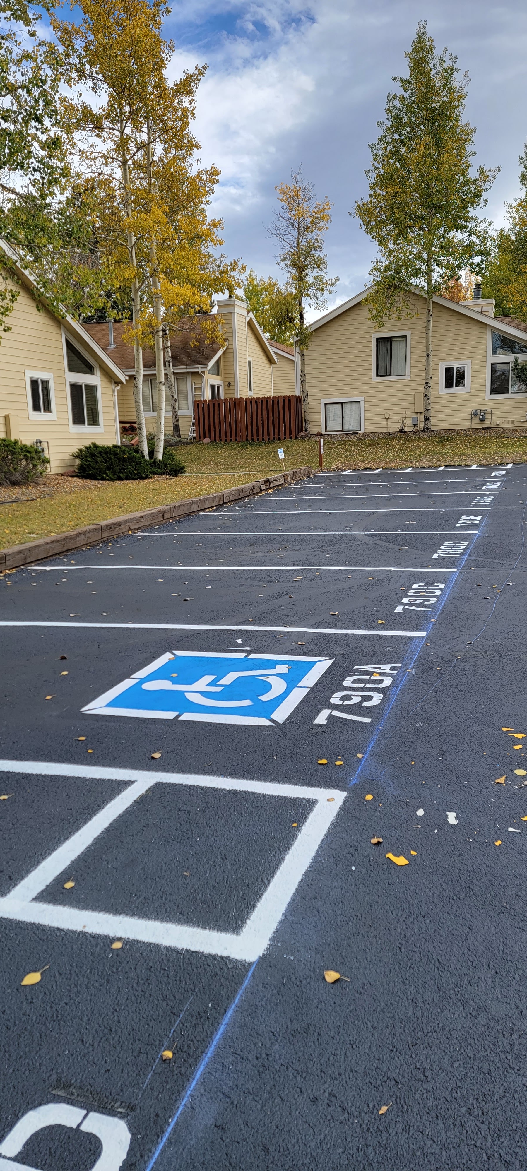Commercial parking lot striping project 37 by Big Blu's in Colorado Springs