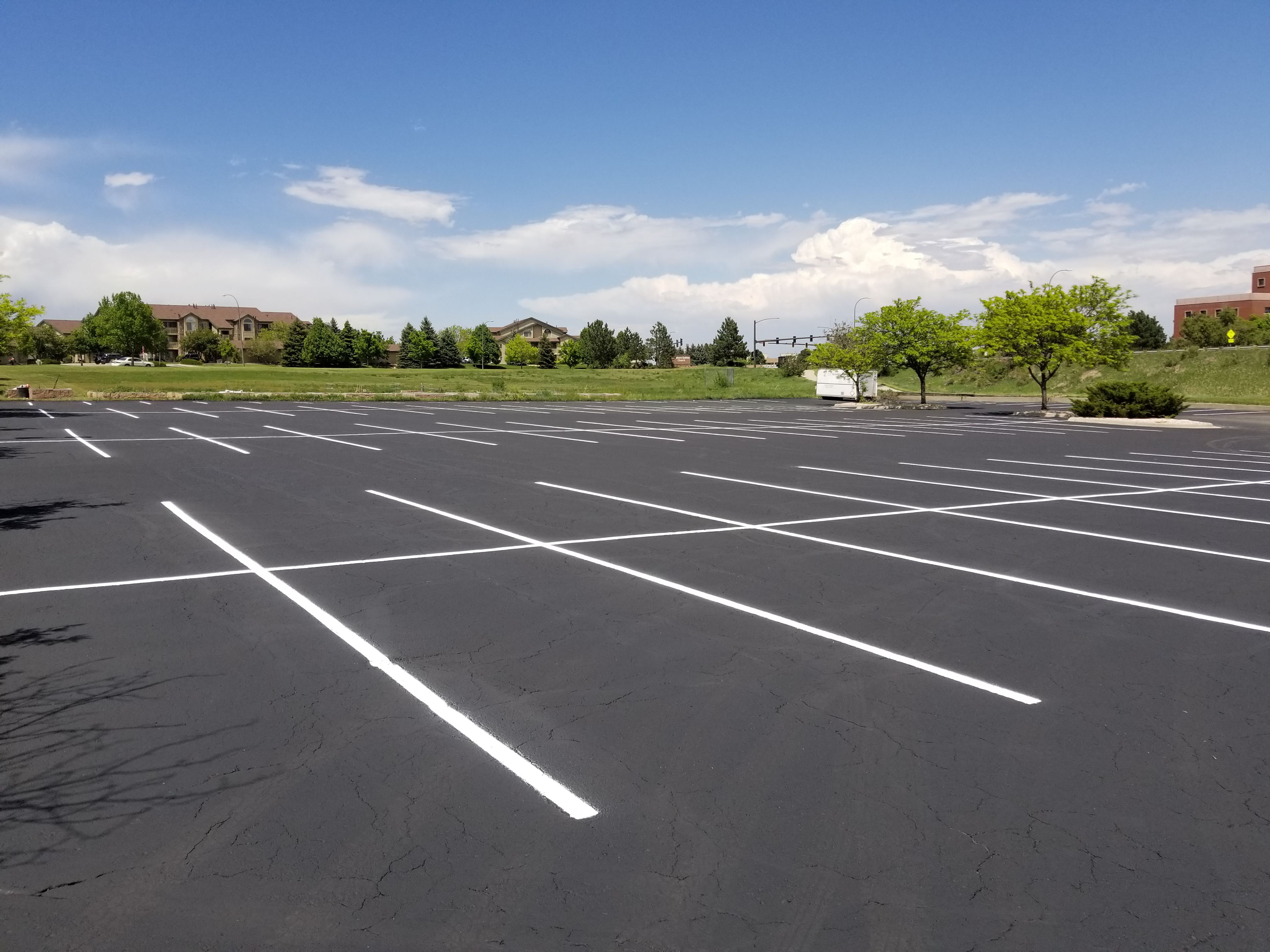 Commercial parking lot striping project 22 by Big Blu's in Colorado Springs