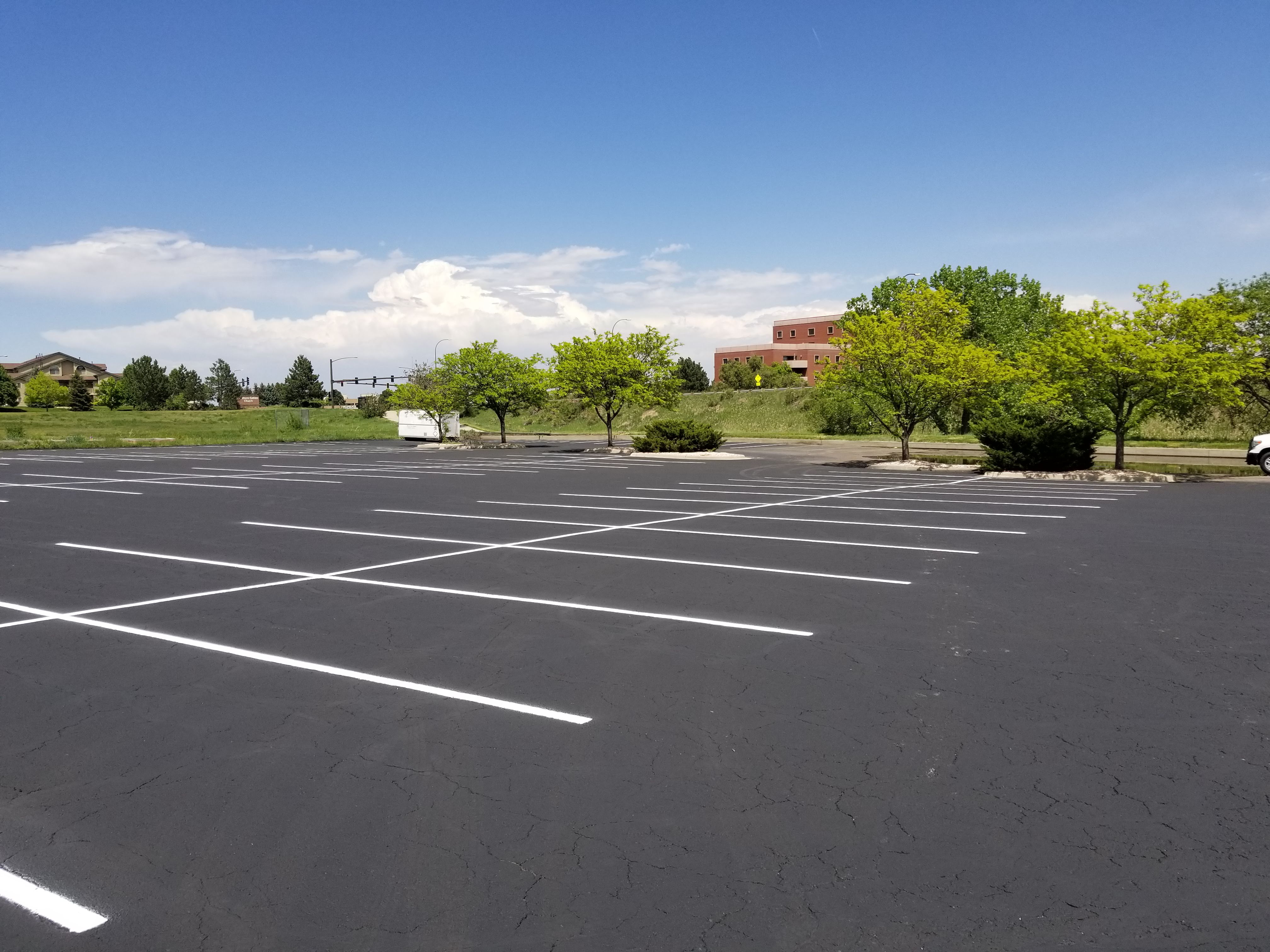 Commercial parking lot striping project 24 by Big Blu's in Colorado Springs