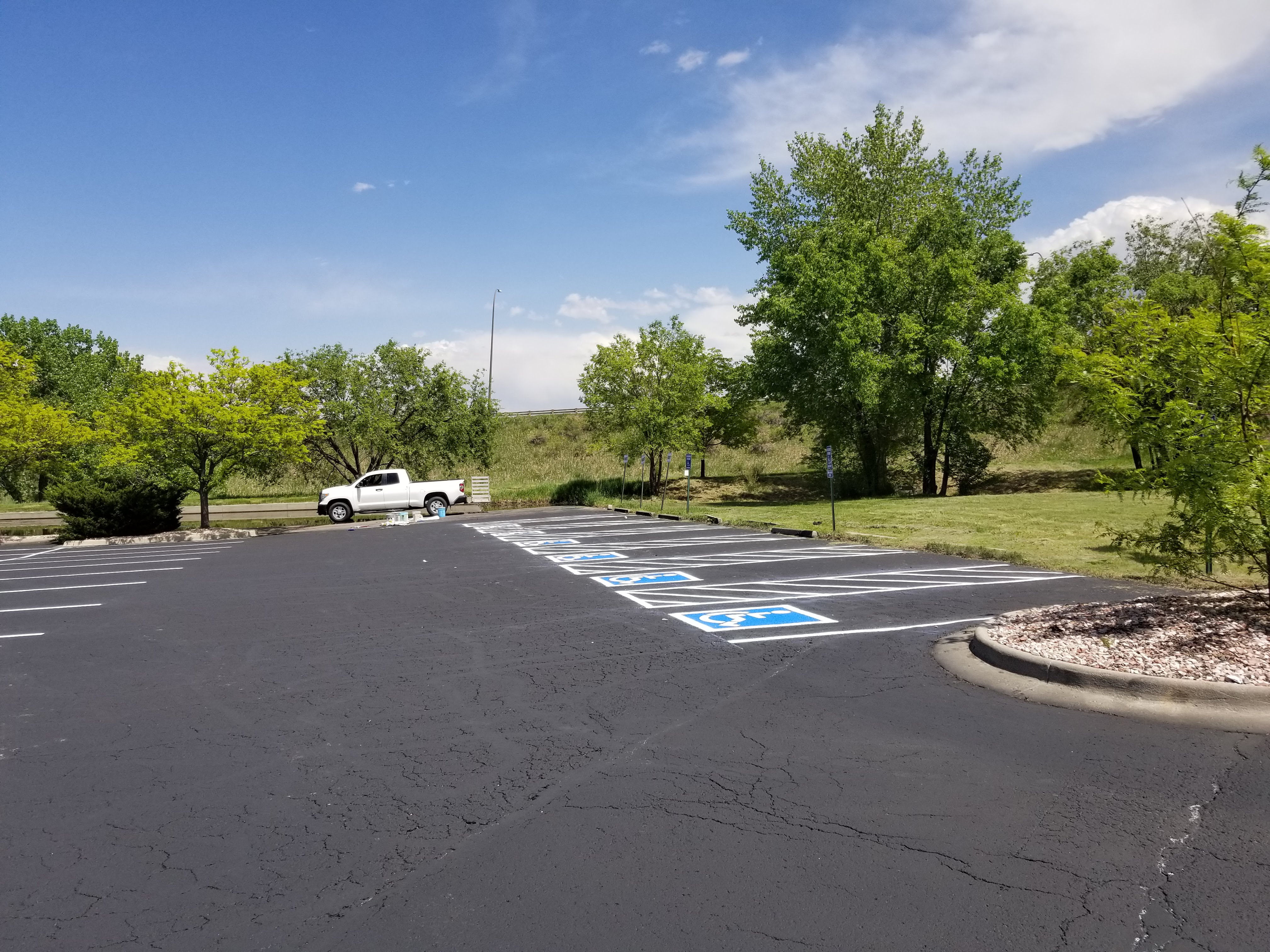 Commercial parking lot striping project 21 by Big Blu's in Colorado Springs