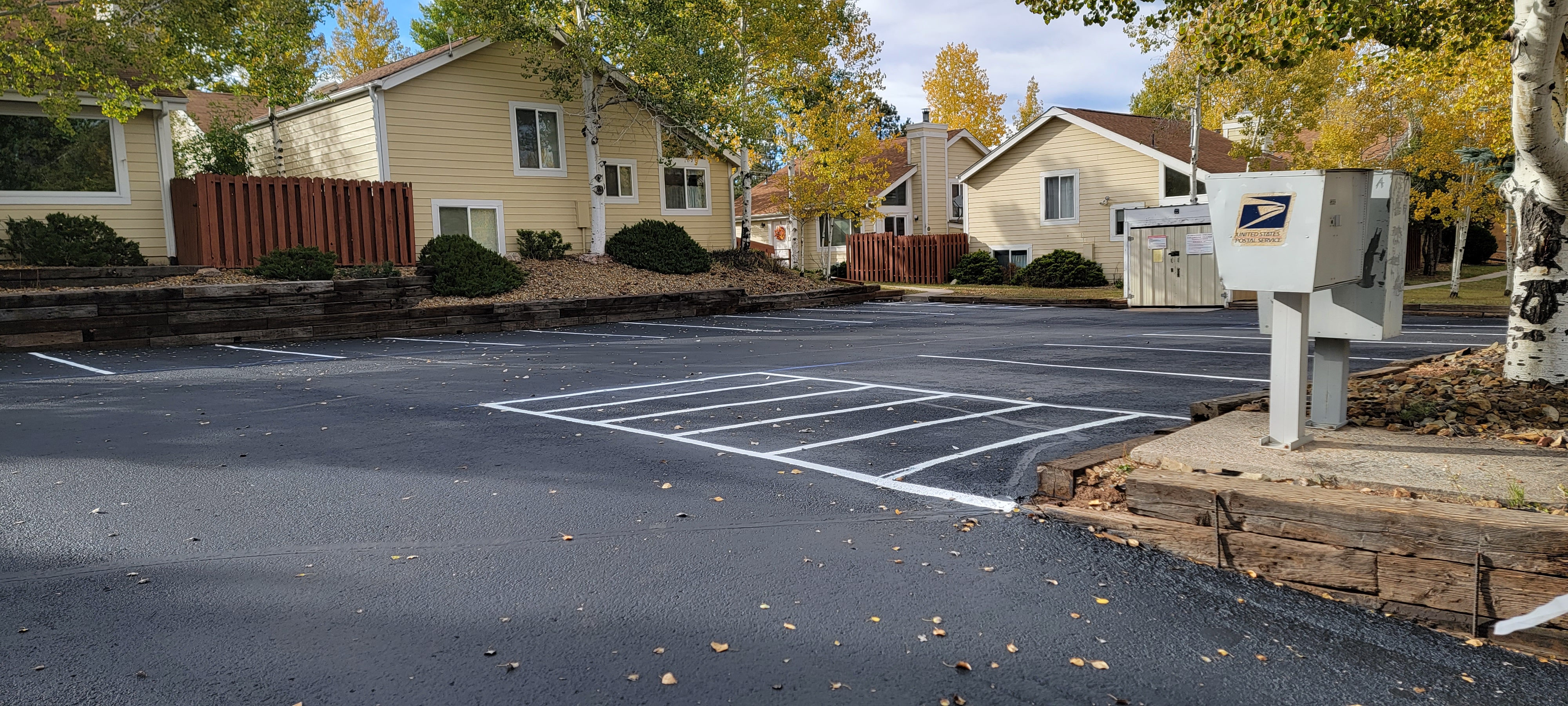 Commercial parking lot striping project 41 by Big Blu's in Colorado Springs