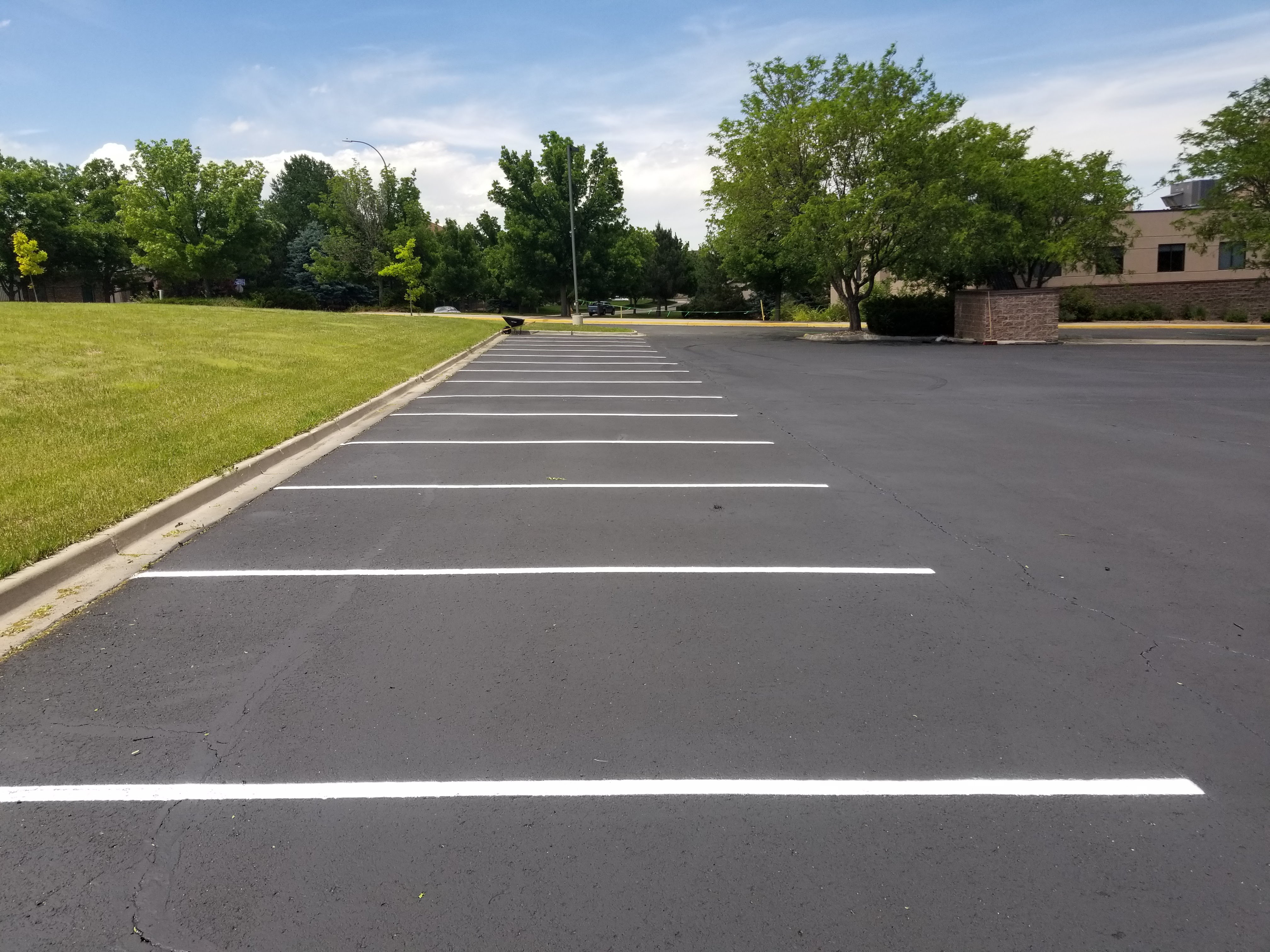 Commercial parking lot striping project 25 by Big Blu's in Colorado Springs