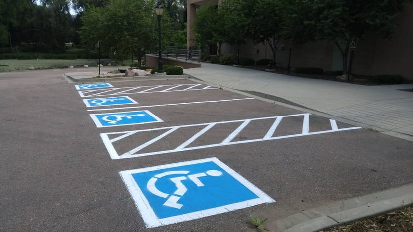 Commercial parking lot striping project 2 by Big Blu's in Colorado Springs