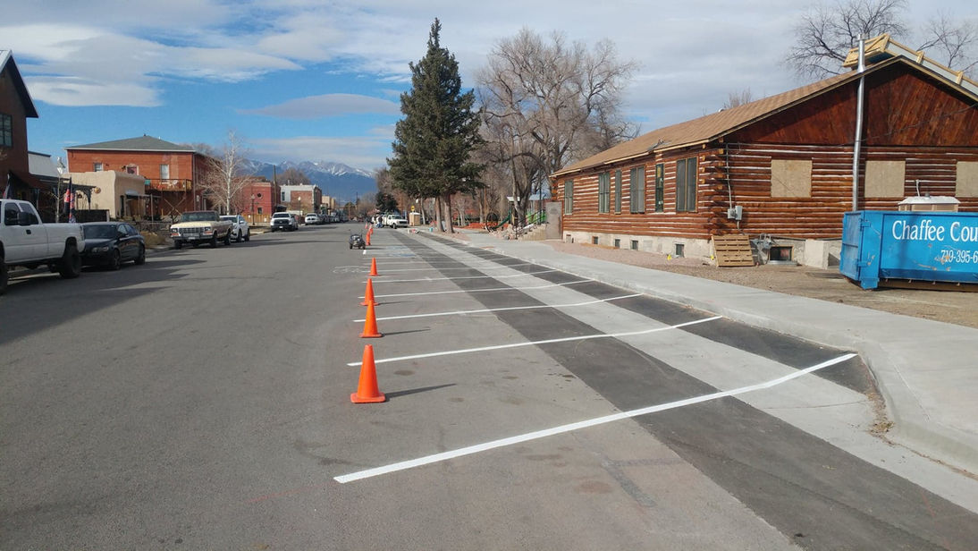 Commercial parking lot striping project 6 by Big Blu's in Colorado Springs