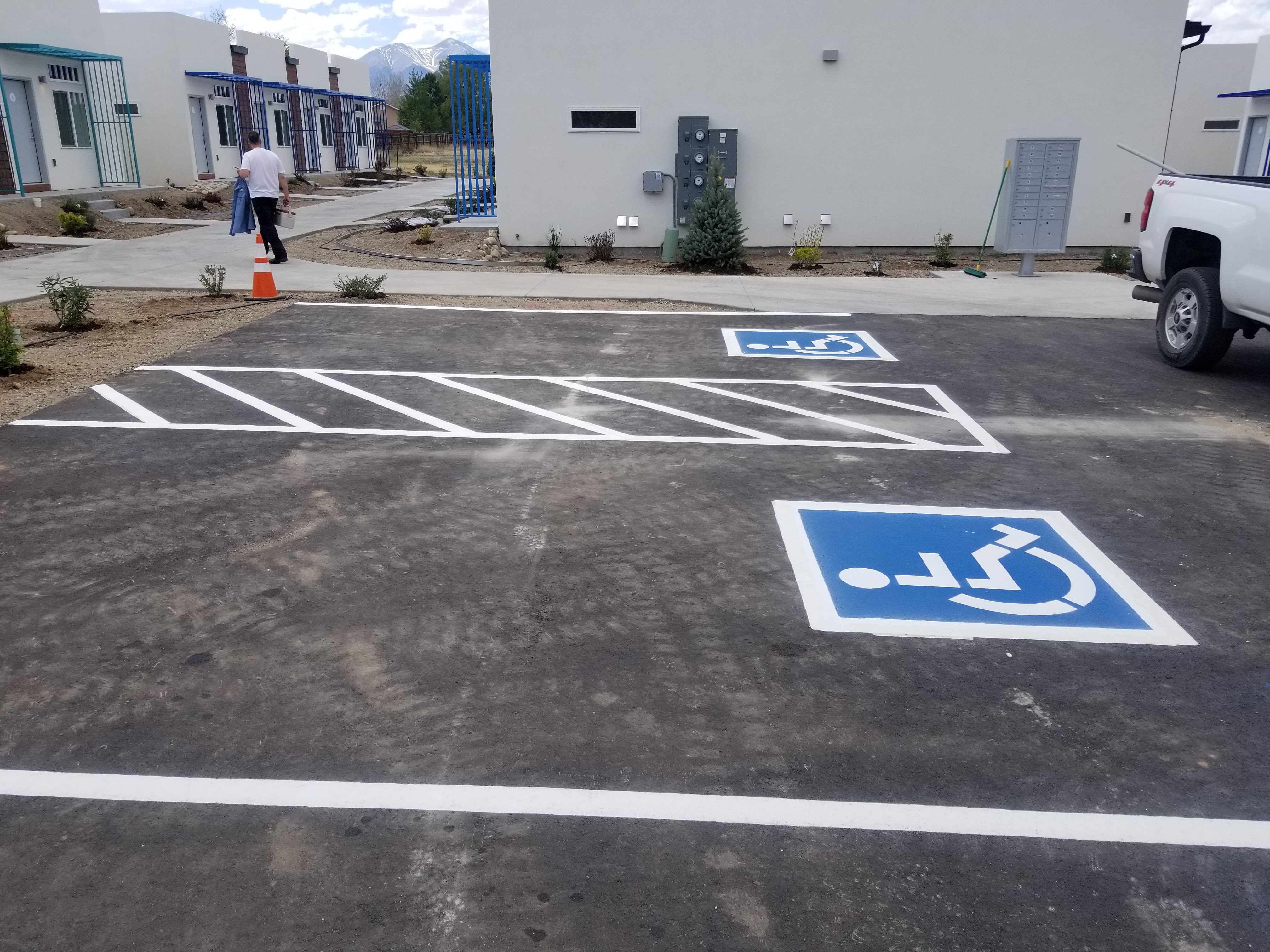 Commercial parking lot striping project 14 by Big Blu's in Colorado Springs