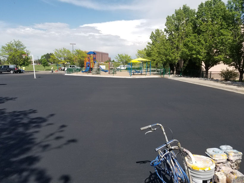 Commercial parking lot striping project 9 by Big Blu's in Colorado Springs