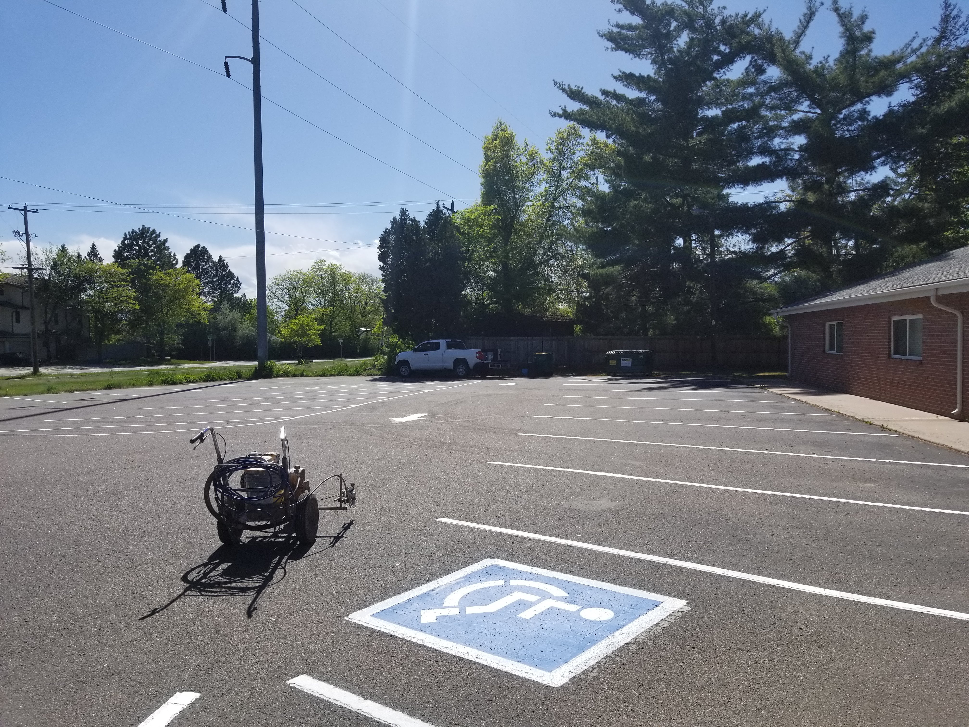Commercial parking lot striping project 18 by Big Blu's in Colorado Springs