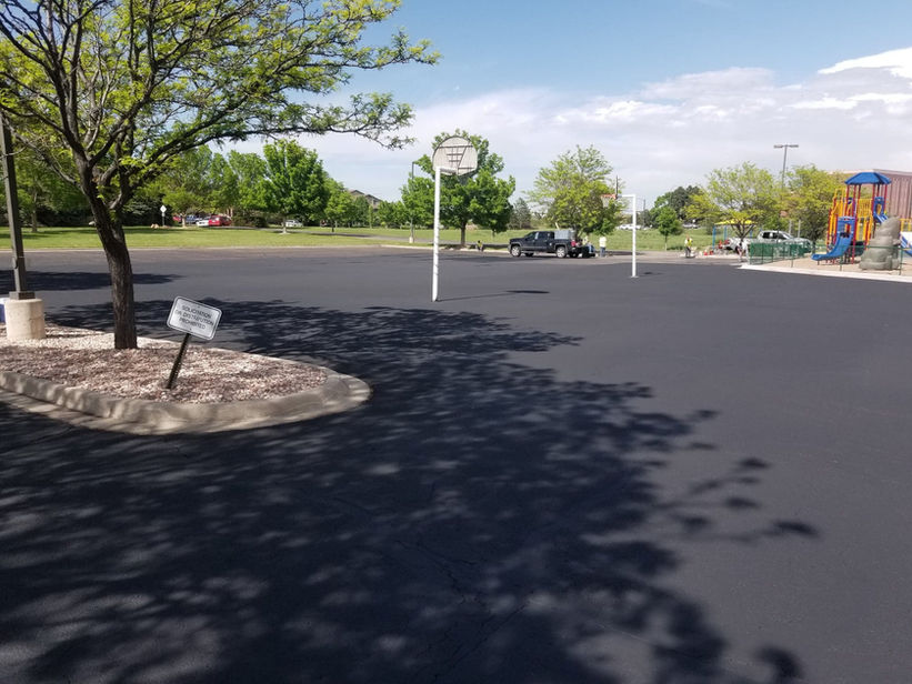 Commercial parking lot striping project 4 by Big Blu's in Colorado Springs