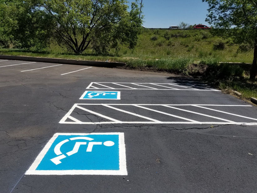 Commercial parking lot striping project 8 by Big Blu's in Colorado Springs