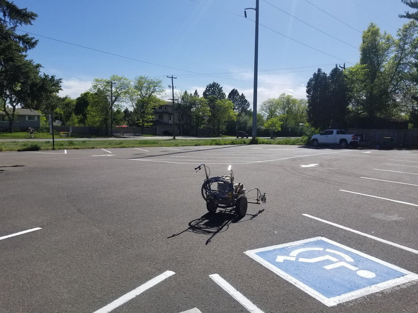 Commercial parking lot striping project 7 by Big Blu's in Colorado Springs