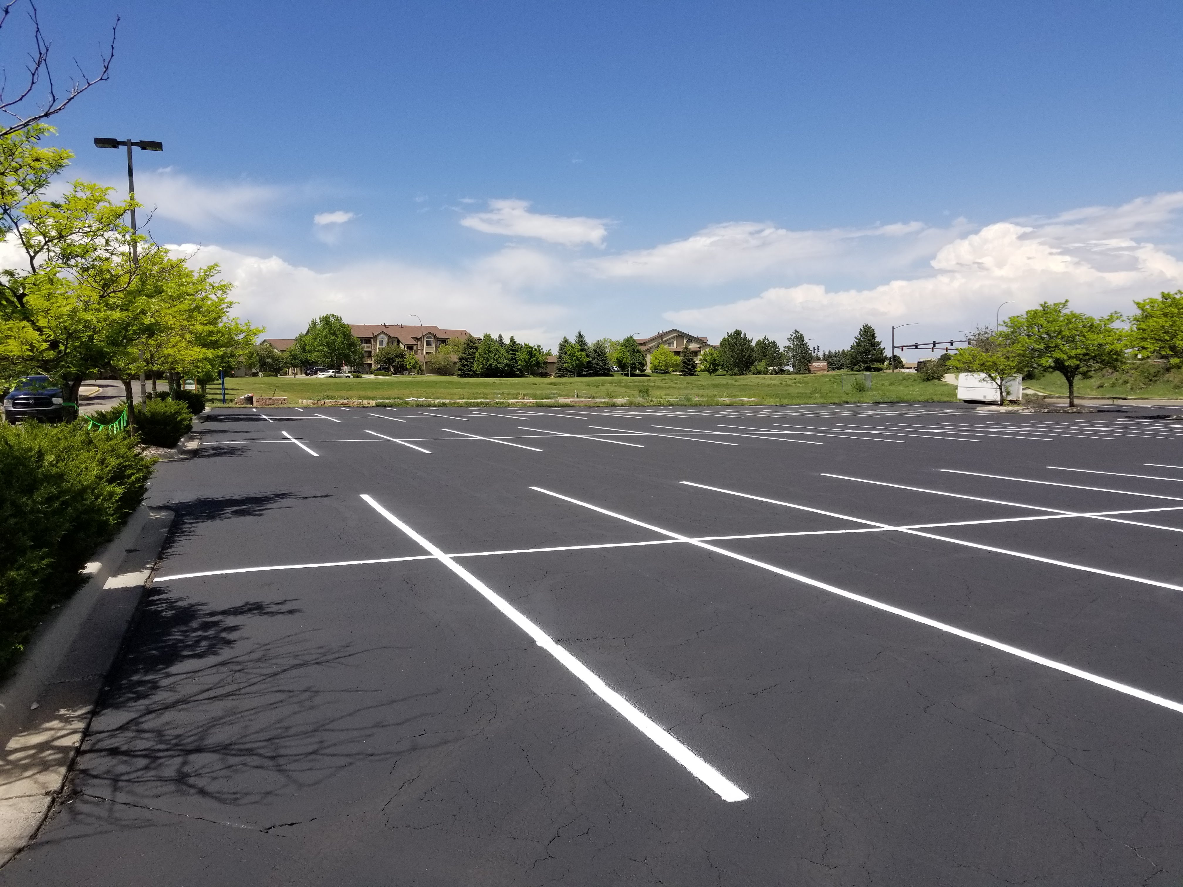 Commercial parking lot striping project 23 by Big Blu's in Colorado Springs