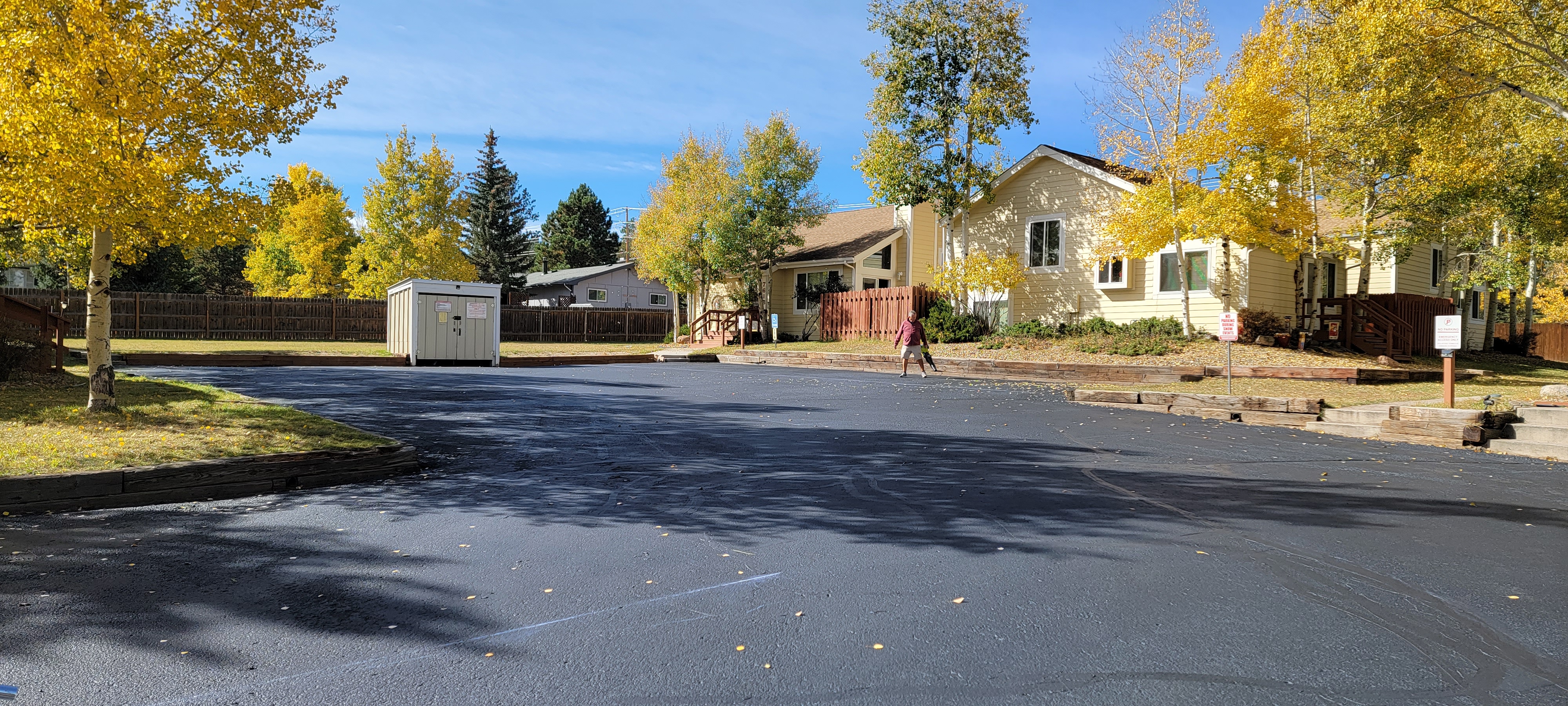 Commercial parking lot striping project 43 by Big Blu's in Colorado Springs