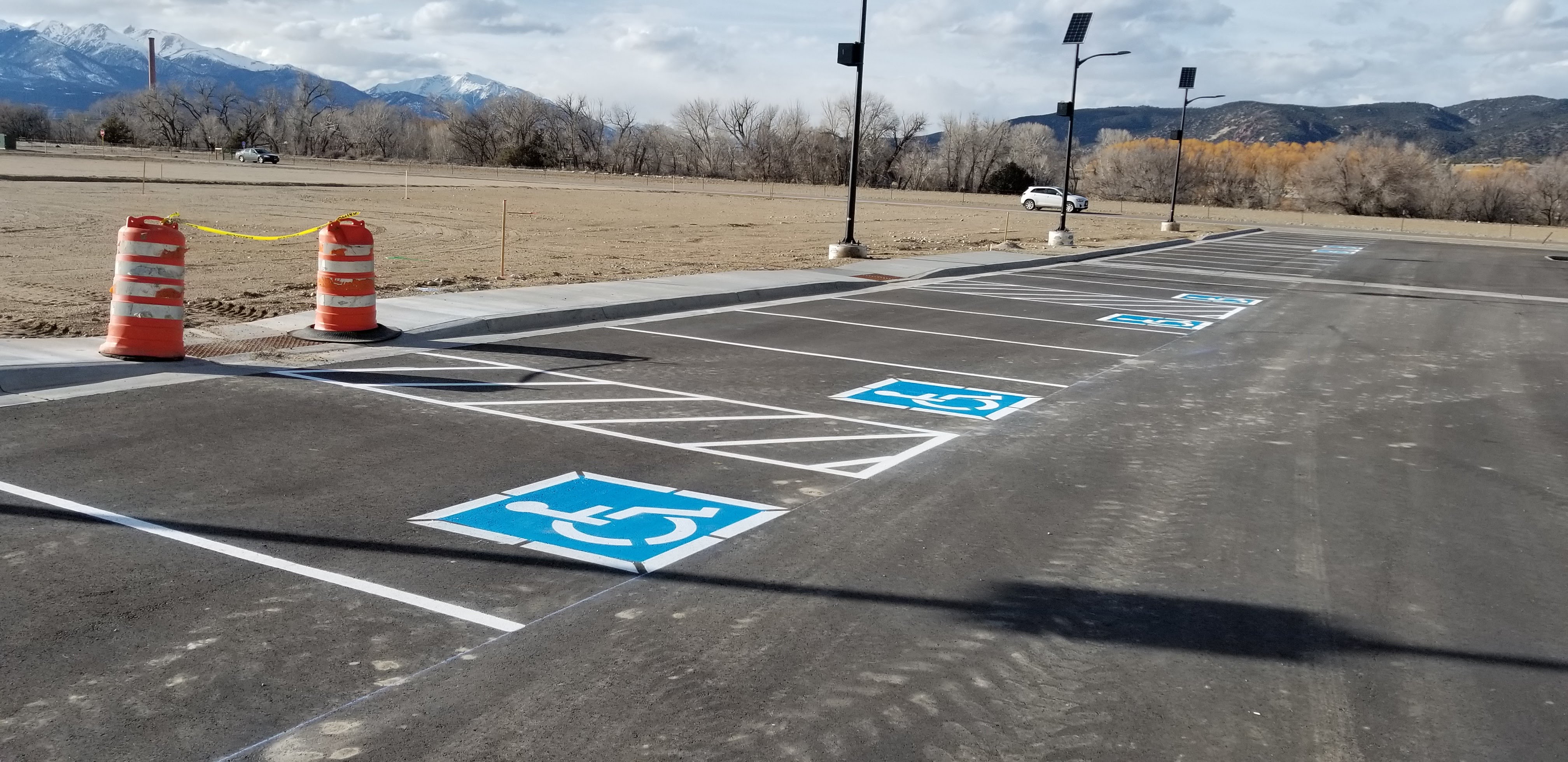 Commercial parking lot striping project 34 by Big Blu's in Colorado Springs