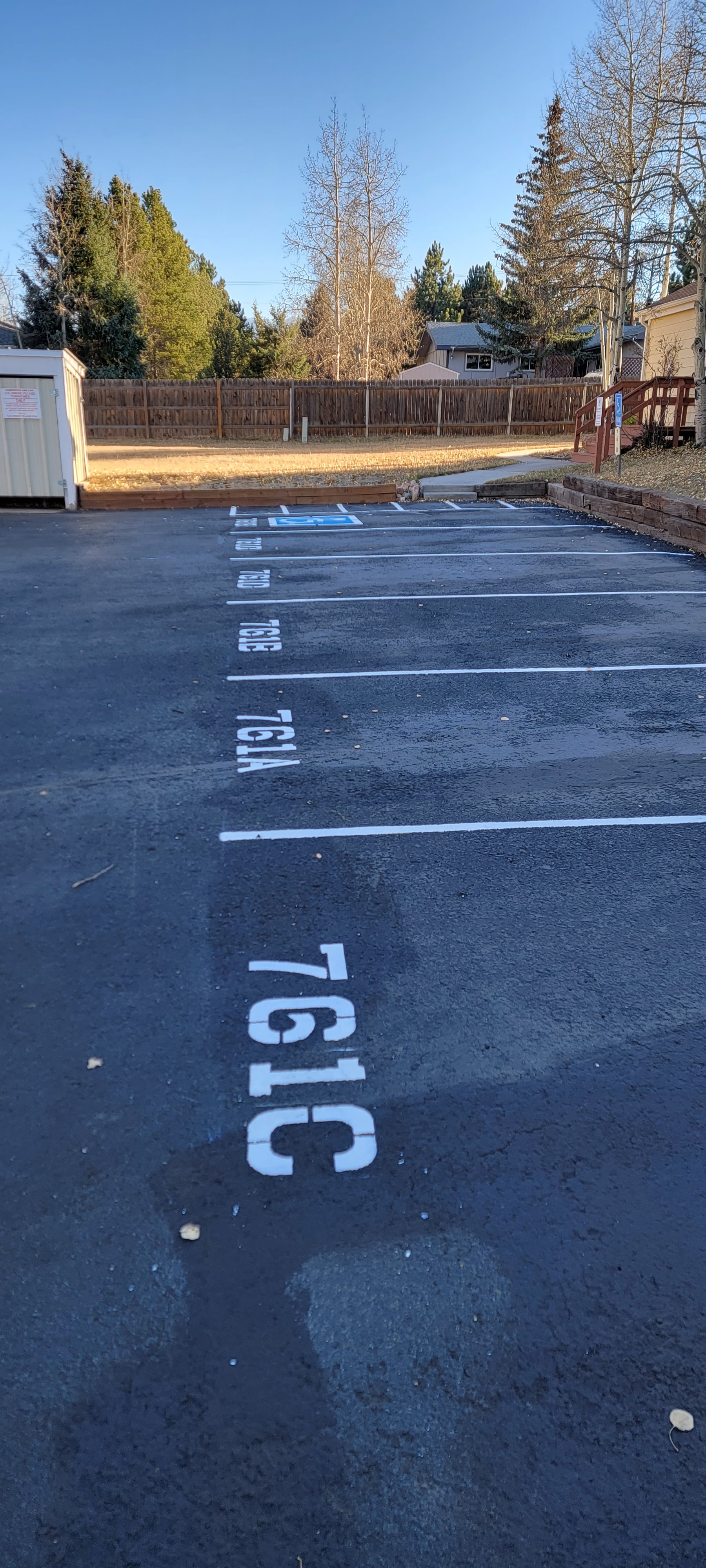 Commercial parking lot striping project 48 by Big Blu's in Colorado Springs